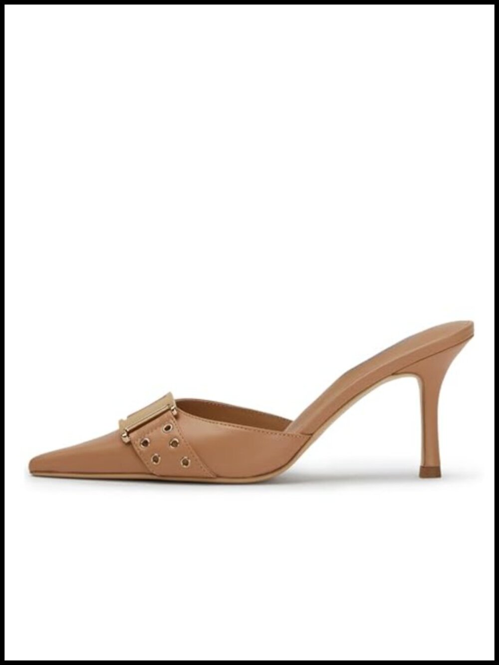 Faux Leather Pointed Toe Bow Mules Stiletto Kitten Heel Slip On
